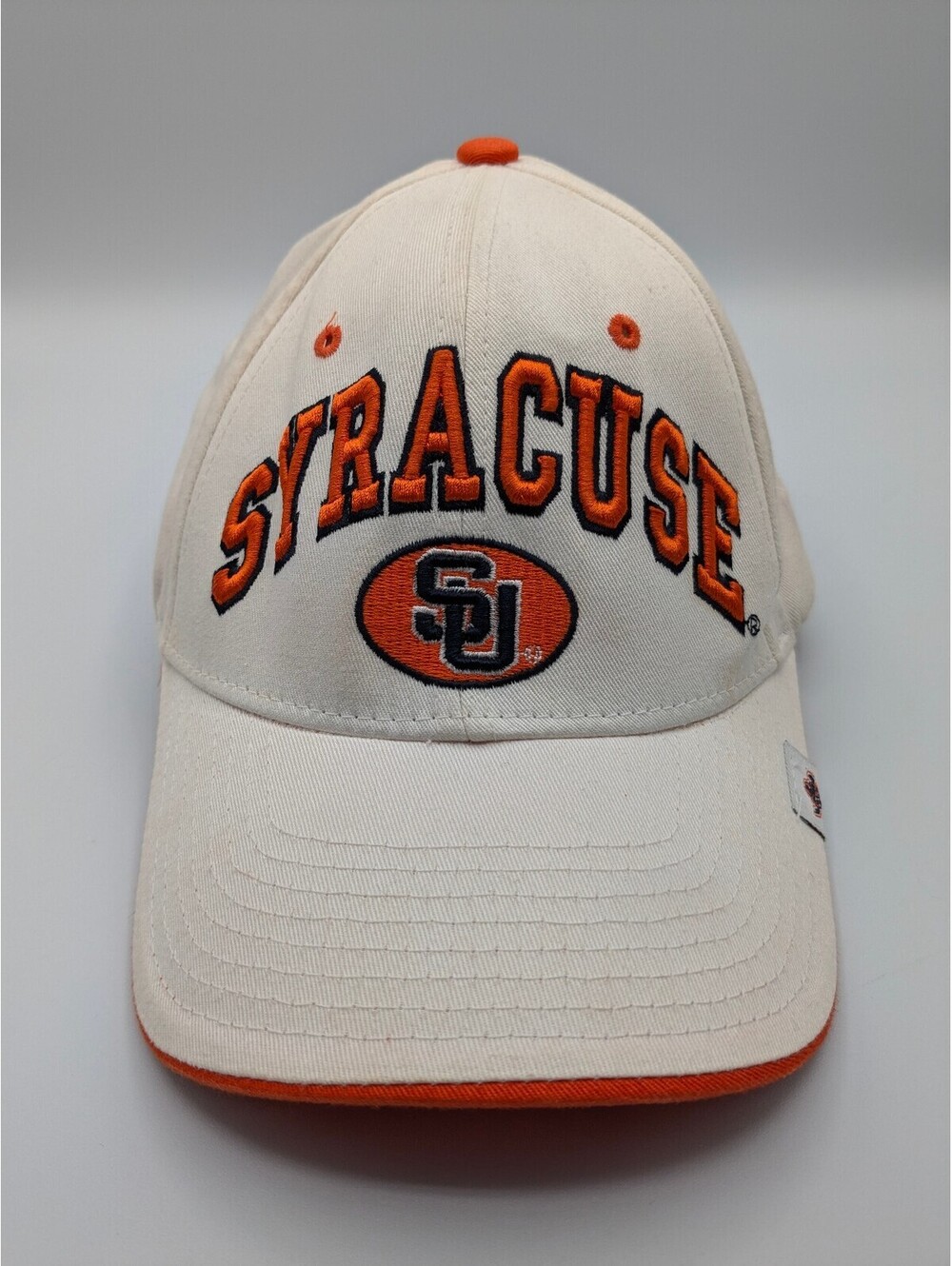 Syracuse University Hat Zephyr White Cotton "The Cuse" on Closure
